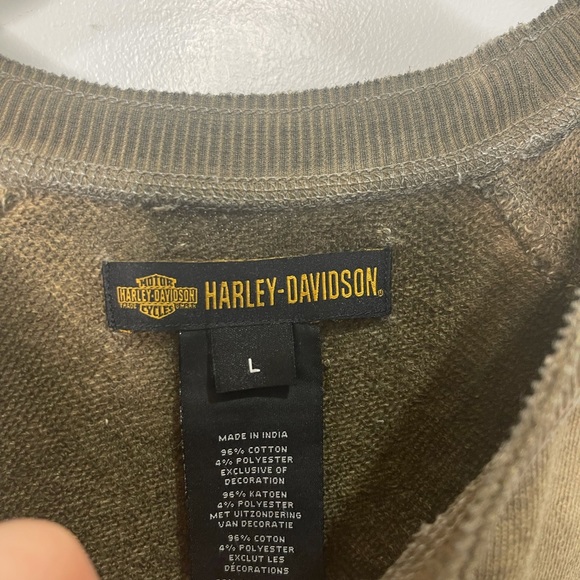 HARLEY DAVIDSON MENS LONG SLEEVE EMBELLISHED SHIRT LARGE - Picture 5 of 10